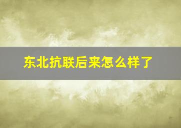 东北抗联后来怎么样了