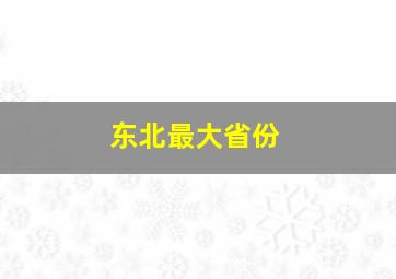 东北最大省份