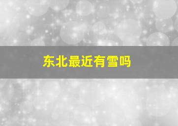 东北最近有雪吗