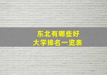 东北有哪些好大学排名一览表