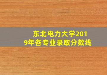 东北电力大学2019年各专业录取分数线