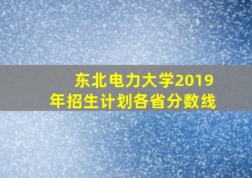 东北电力大学2019年招生计划各省分数线