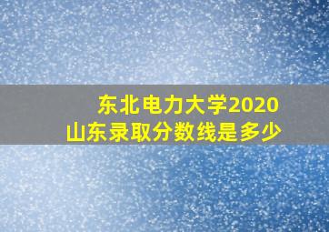 东北电力大学2020山东录取分数线是多少