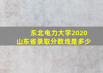 东北电力大学2020山东省录取分数线是多少