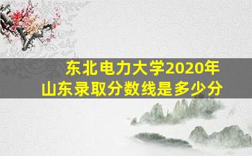 东北电力大学2020年山东录取分数线是多少分