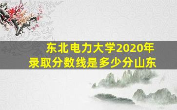 东北电力大学2020年录取分数线是多少分山东