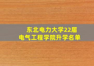 东北电力大学22届电气工程学院升学名单