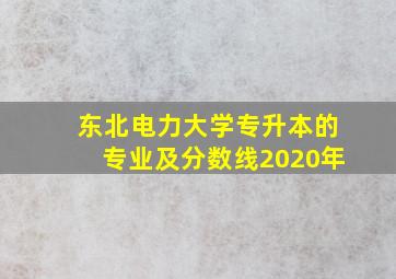 东北电力大学专升本的专业及分数线2020年