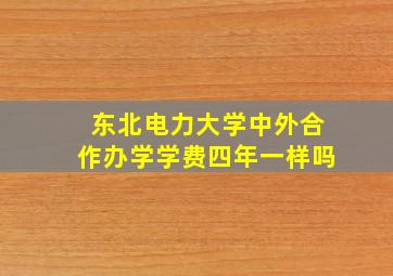 东北电力大学中外合作办学学费四年一样吗