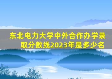 东北电力大学中外合作办学录取分数线2023年是多少名