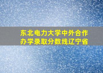 东北电力大学中外合作办学录取分数线辽宁省