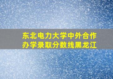 东北电力大学中外合作办学录取分数线黑龙江