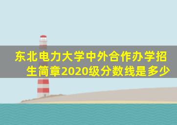 东北电力大学中外合作办学招生简章2020级分数线是多少