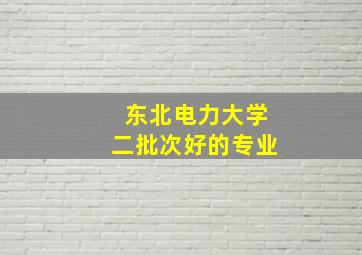 东北电力大学二批次好的专业