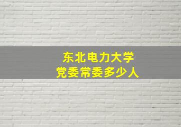 东北电力大学党委常委多少人