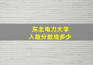 东北电力大学入取分数线多少