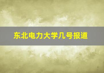 东北电力大学几号报道