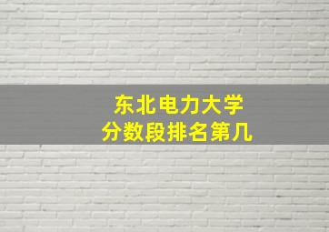 东北电力大学分数段排名第几