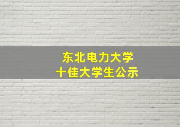 东北电力大学十佳大学生公示