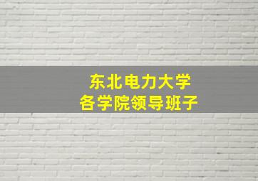 东北电力大学各学院领导班子