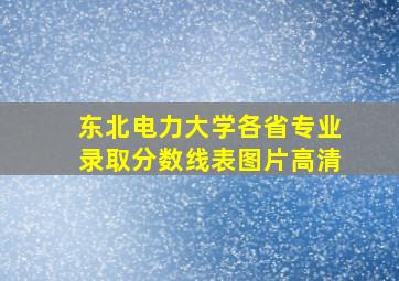 东北电力大学各省专业录取分数线表图片高清