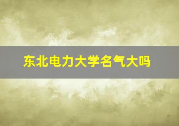 东北电力大学名气大吗