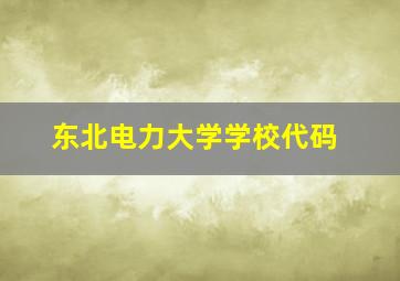 东北电力大学学校代码