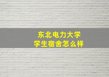 东北电力大学学生宿舍怎么样