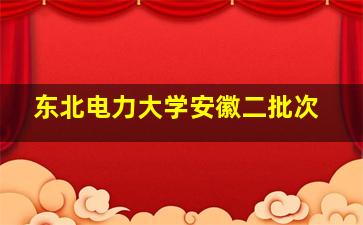 东北电力大学安徽二批次