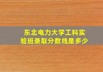 东北电力大学工科实验班录取分数线是多少