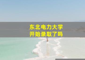 东北电力大学开始录取了吗