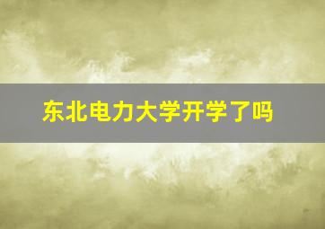 东北电力大学开学了吗