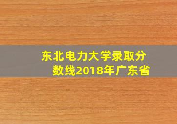 东北电力大学录取分数线2018年广东省