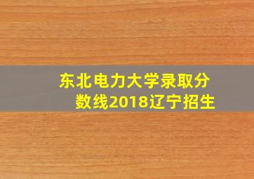 东北电力大学录取分数线2018辽宁招生