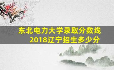 东北电力大学录取分数线2018辽宁招生多少分