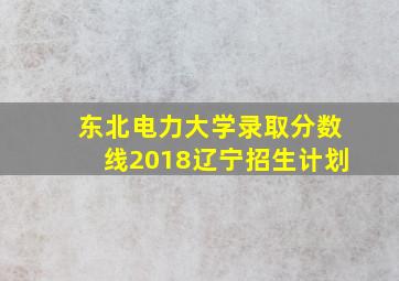 东北电力大学录取分数线2018辽宁招生计划