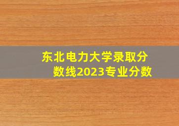 东北电力大学录取分数线2023专业分数