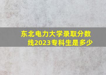 东北电力大学录取分数线2023专科生是多少