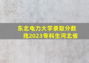 东北电力大学录取分数线2023专科生河北省