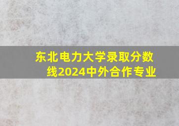 东北电力大学录取分数线2024中外合作专业