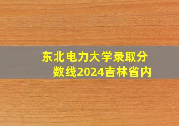 东北电力大学录取分数线2024吉林省内