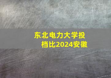 东北电力大学投档比2024安徽