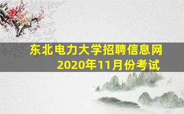 东北电力大学招聘信息网2020年11月份考试