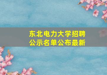 东北电力大学招聘公示名单公布最新