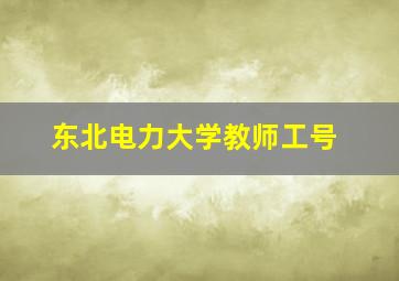 东北电力大学教师工号