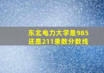 东北电力大学是985还是211录数分数线