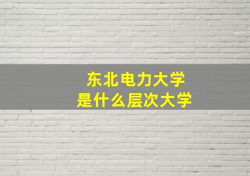 东北电力大学是什么层次大学