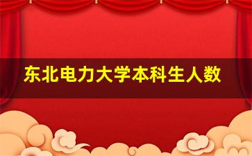 东北电力大学本科生人数