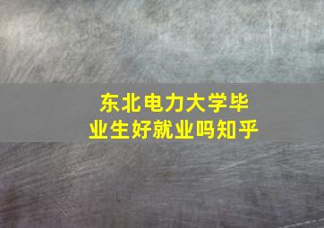 东北电力大学毕业生好就业吗知乎