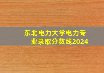 东北电力大学电力专业录取分数线2024